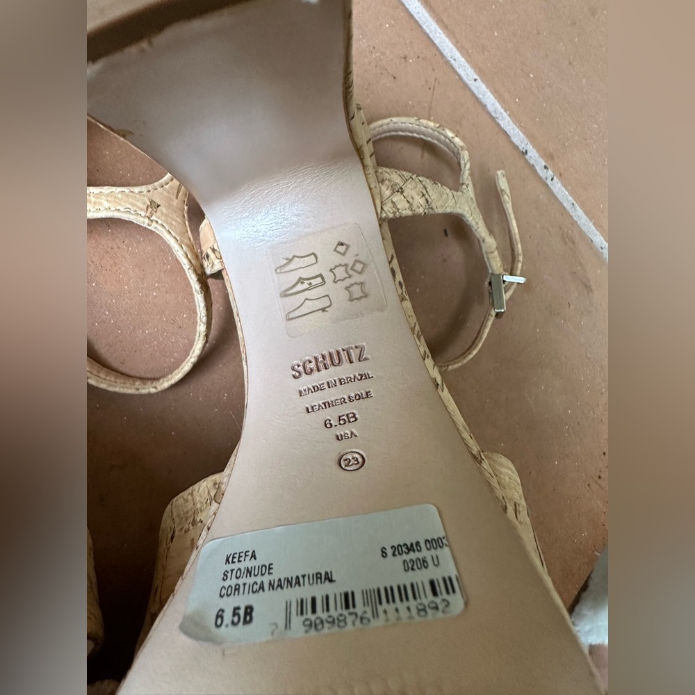 Schutz Keefa nude cork platform sandal size 6.5 Gently worn Great condition - Picture 5 of 5